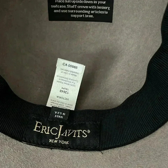 Eric Javits VICTORIA GENUINE FELTED RABBIT FUR HAT Wide Brim - Picture 3 of 5